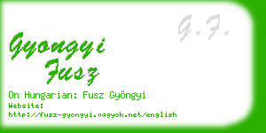 gyongyi fusz business card